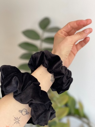 scrunchie czarny welur