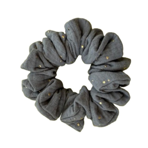 scrunchie złote kropki na graficie bez tła