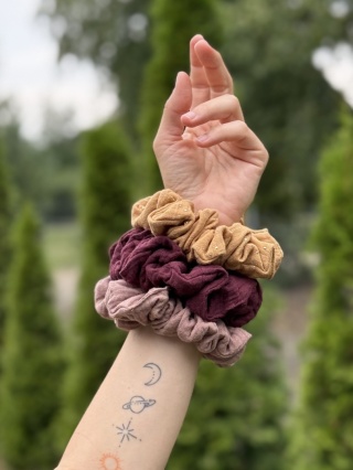scrunchie jasny brąz
